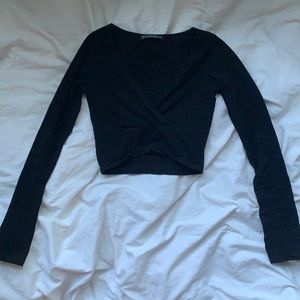 Brandy Melville black long sleeve v-neck